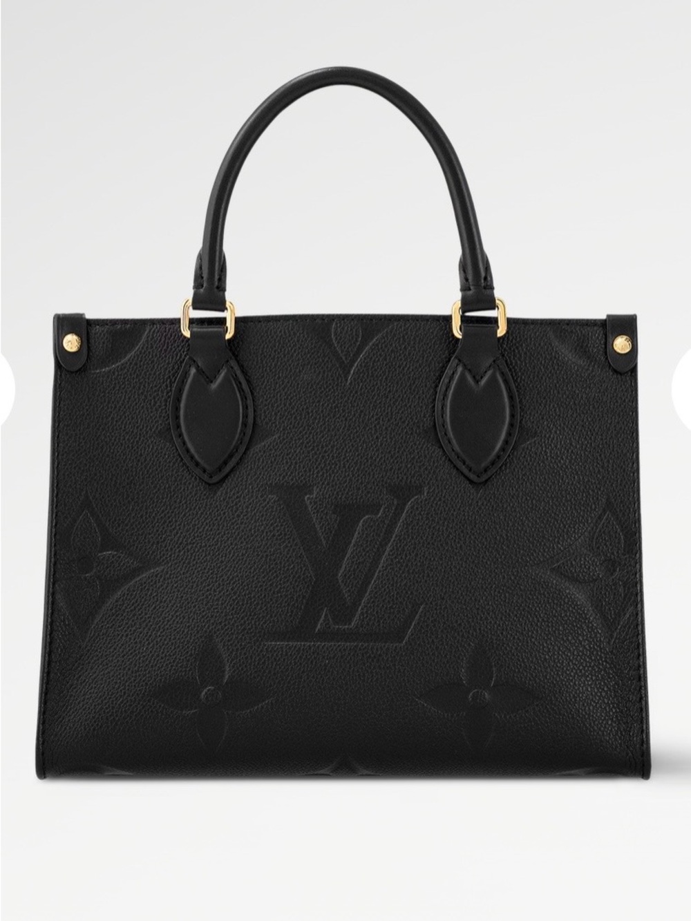 Louis Vuitton OTG PM Black Embossed Monogram Tote with Gold Hardware